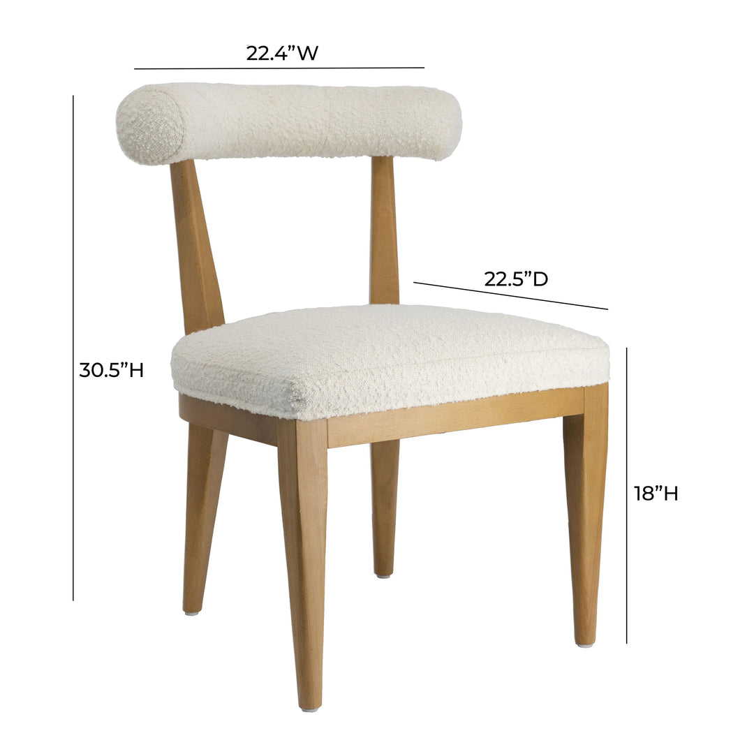 Alpa Boucle Dining Chair - Cream