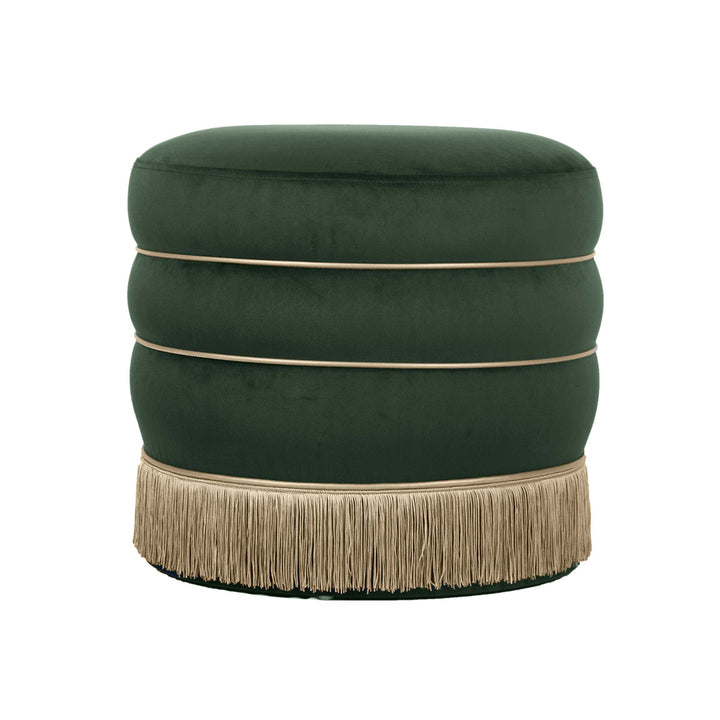 Lake Green Velvet Ottoman