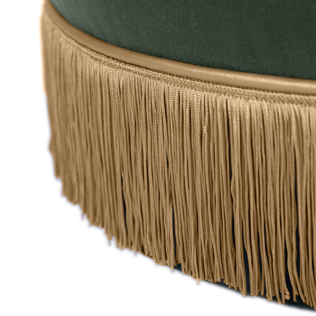 Lake Green Velvet Ottoman