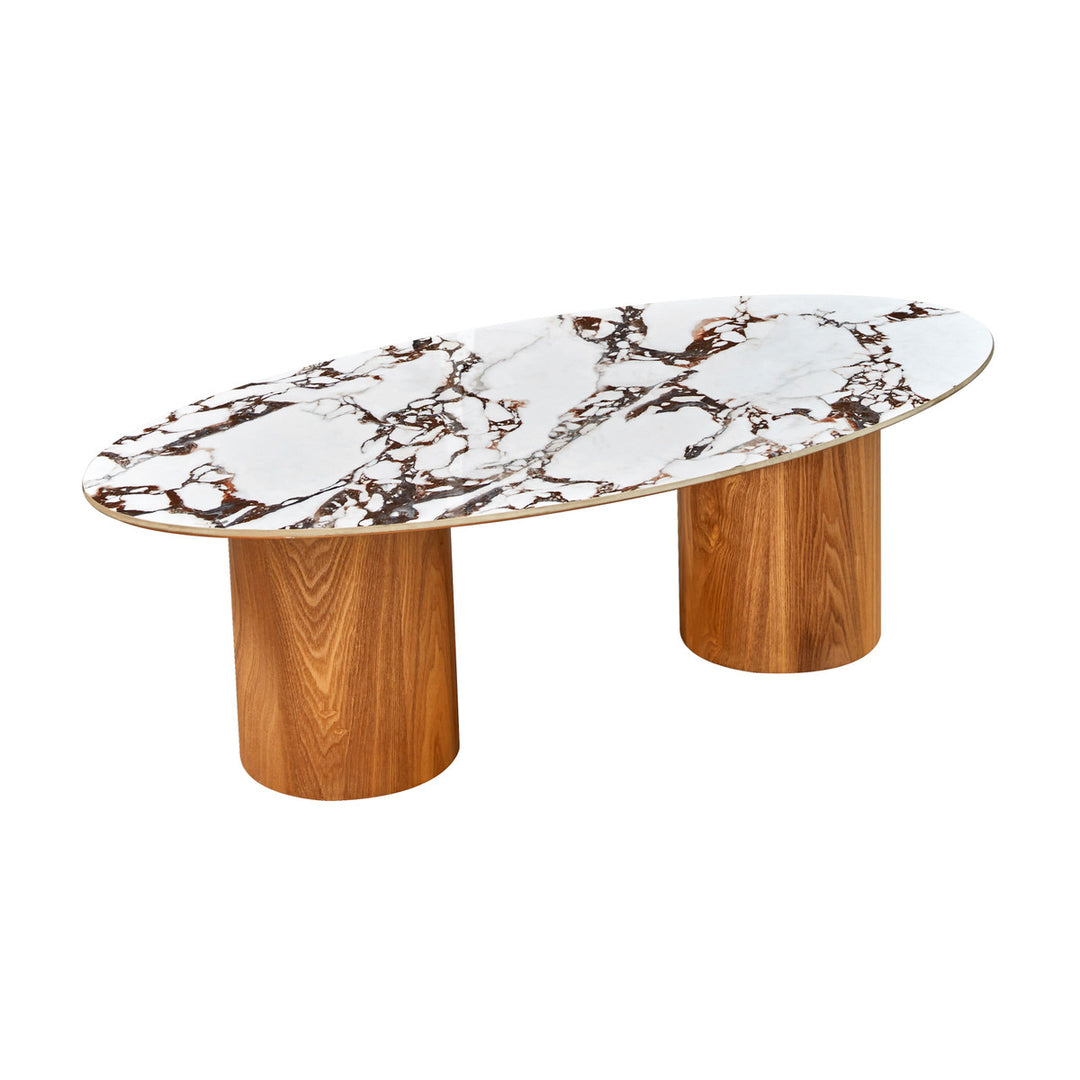 Tammie Marble Ceramic Oval Coffee Table