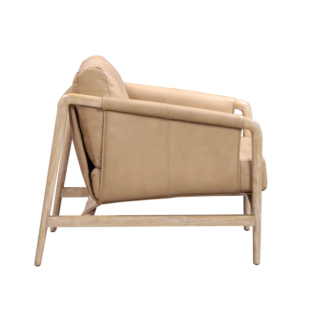 Khacha Leather Accent Chair - Tan