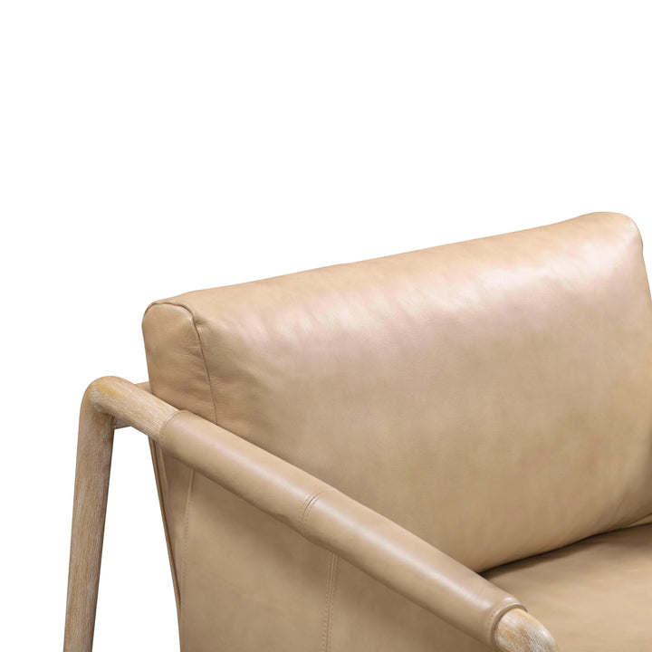 Khacha Leather Accent Chair - Tan