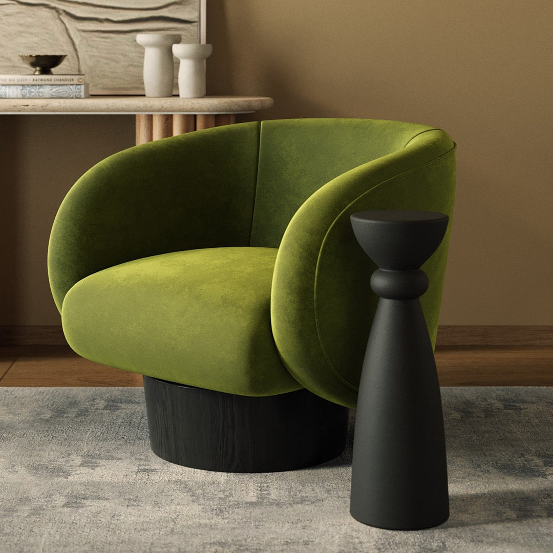 Modern Concrete Art Pedestal - Matte Black