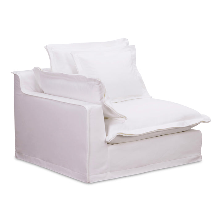 Charming Sloped Arm Living Chair with Performance Fabric