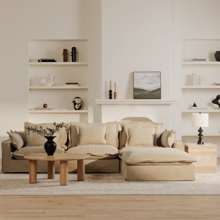 Charming Sloped Arm Living Chair with Performance Fabric