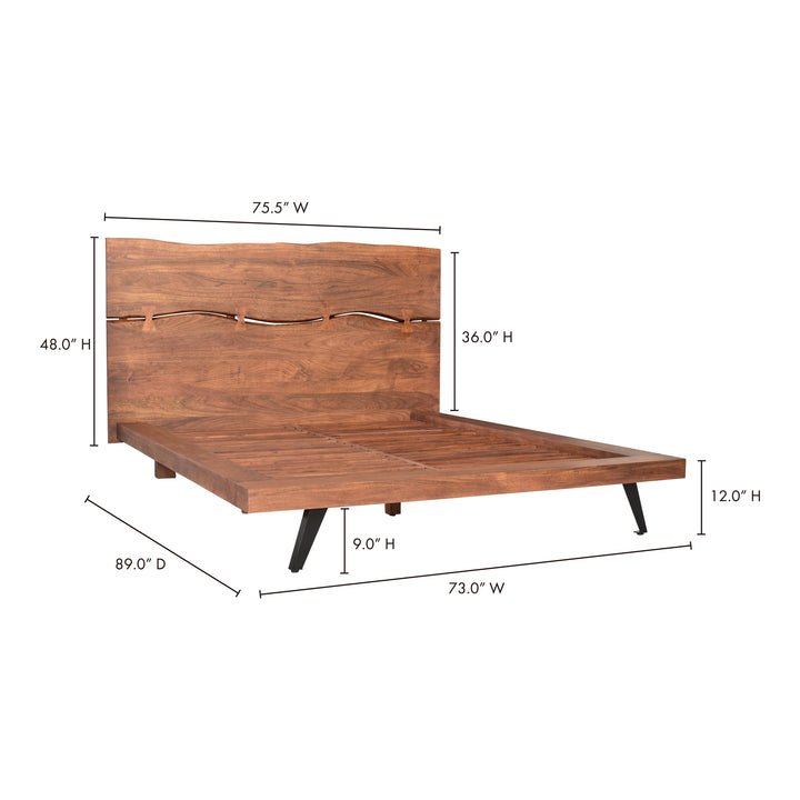 Nature's Embrace Solid Acacia Wood Platform Bed - Queen