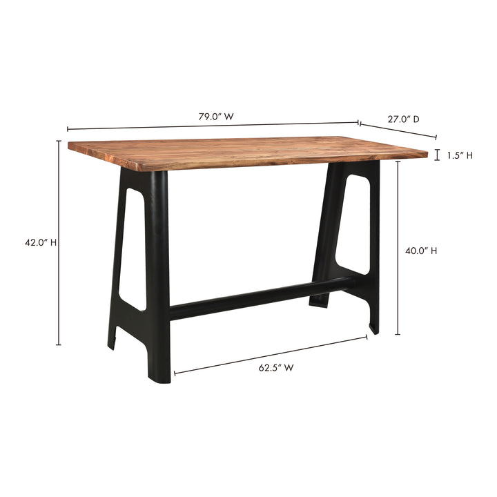Industrial Acacia-Wood Cocktail Table