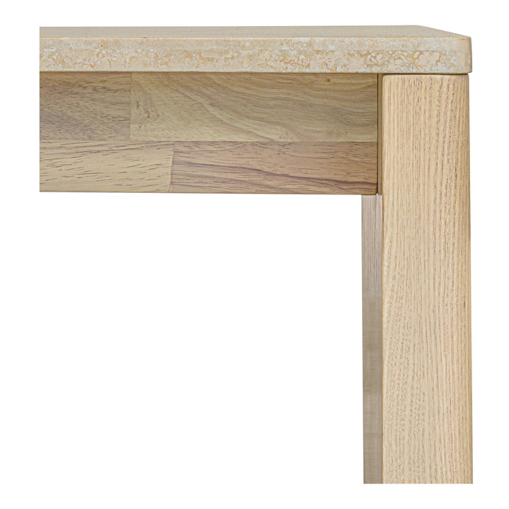 Elegant Earthy Travertine & Ash Coffee Table