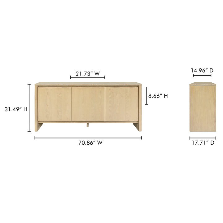 Earthly Travertine & Ash Sideboard