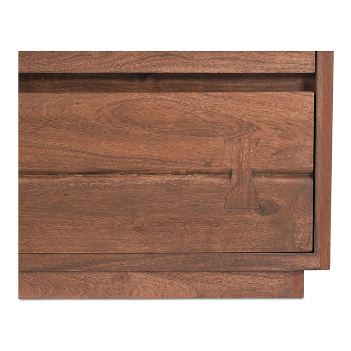 Solid Acacia Live-Edge Dresser with Warm Brown Finish