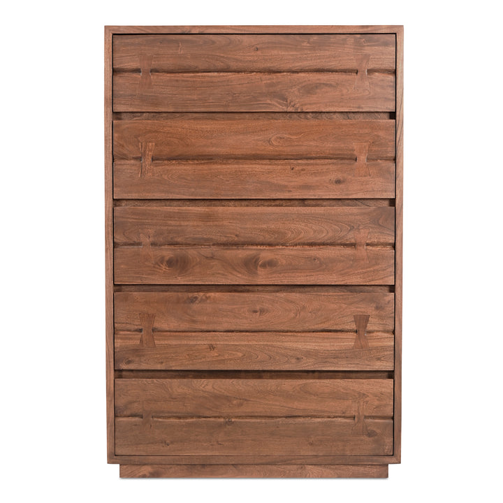 Solid Acacia Live-Edge Dresser with Warm Brown Finish