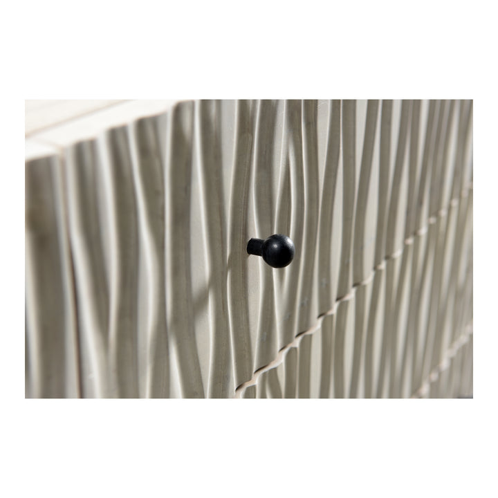 Rustic-Modern Mango Wood Dresser on Powder-Coated Iron Stand