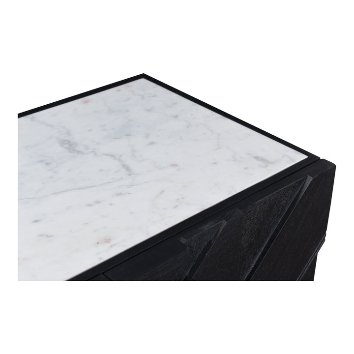 Modern Mango & Marble Sliding Storage Unit