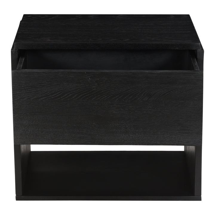 Sleek Contemporary Iron & Oak Bedside Table