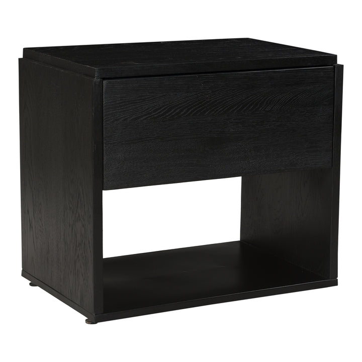 Sleek Contemporary Iron & Oak Bedside Table