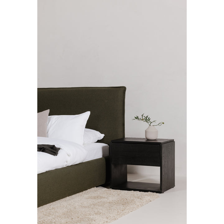 Sleek Contemporary Iron & Oak Bedside Table