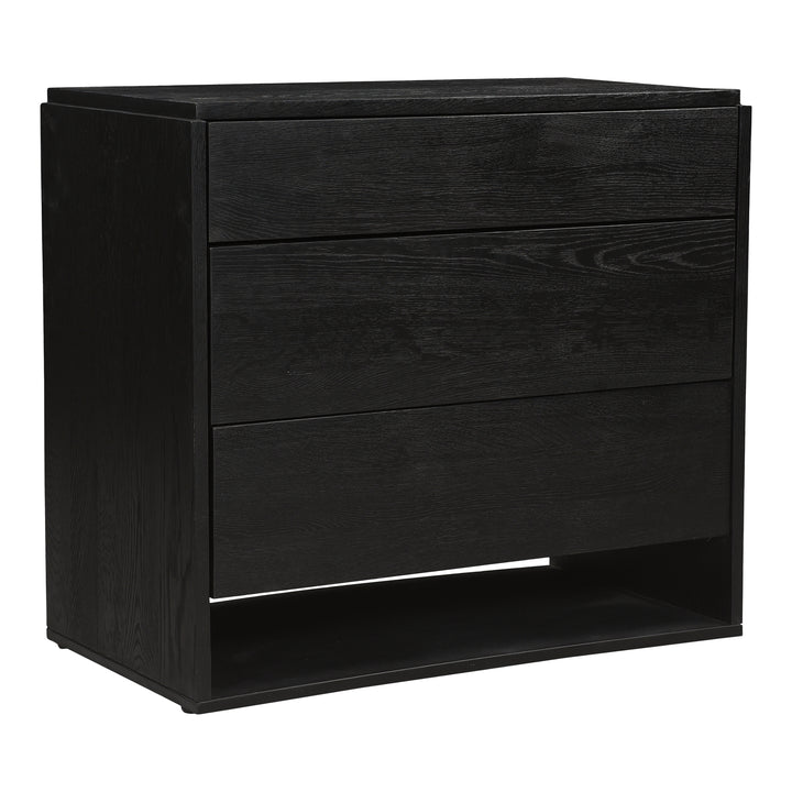 Modern Oak Storage Console: 3 Mango Wood Drawers