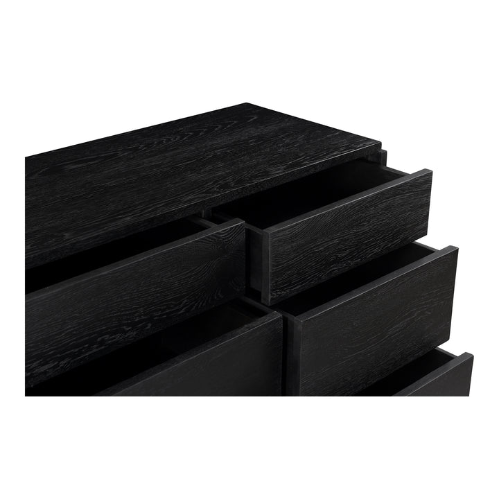 Modern Oak Storage Chest - 6 Spacious Drawers