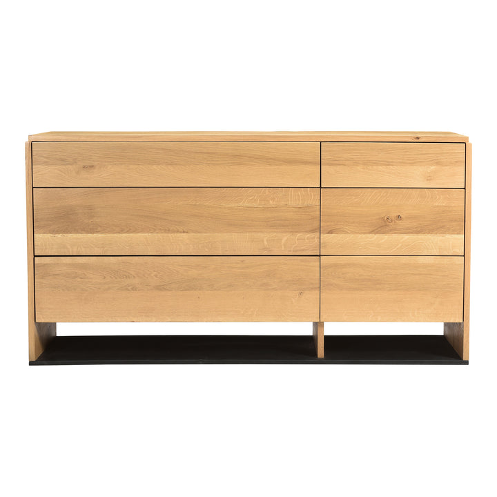 Modern Oak Storage Chest - 6 Spacious Drawers