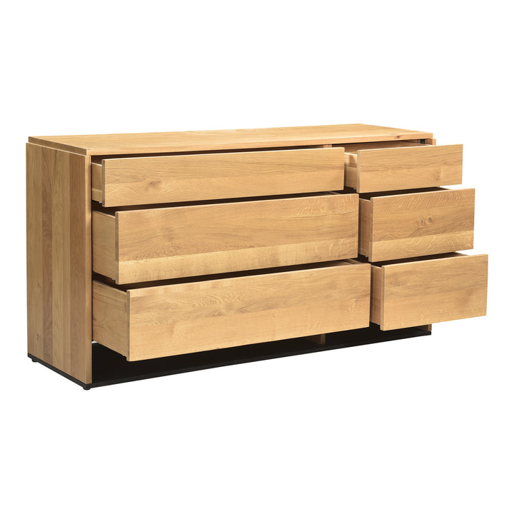 Modern Oak Storage Chest - 6 Spacious Drawers