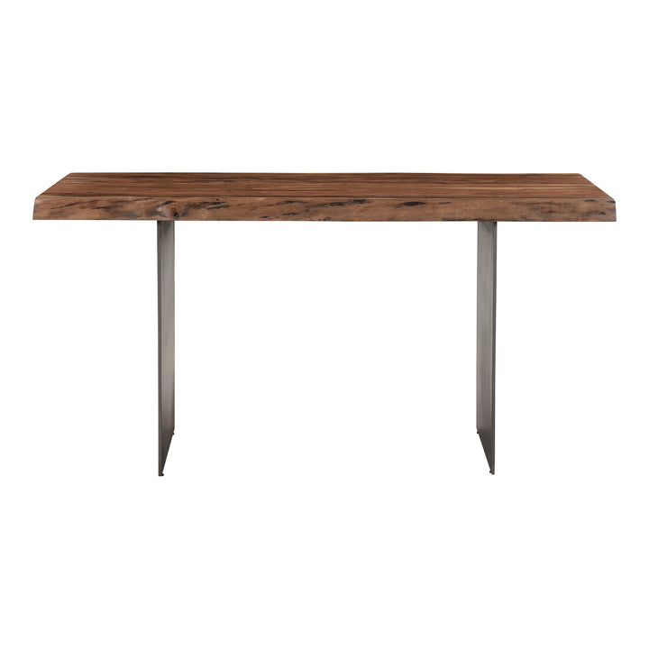 Natural Grain Live Edge Desk with Iron Legs