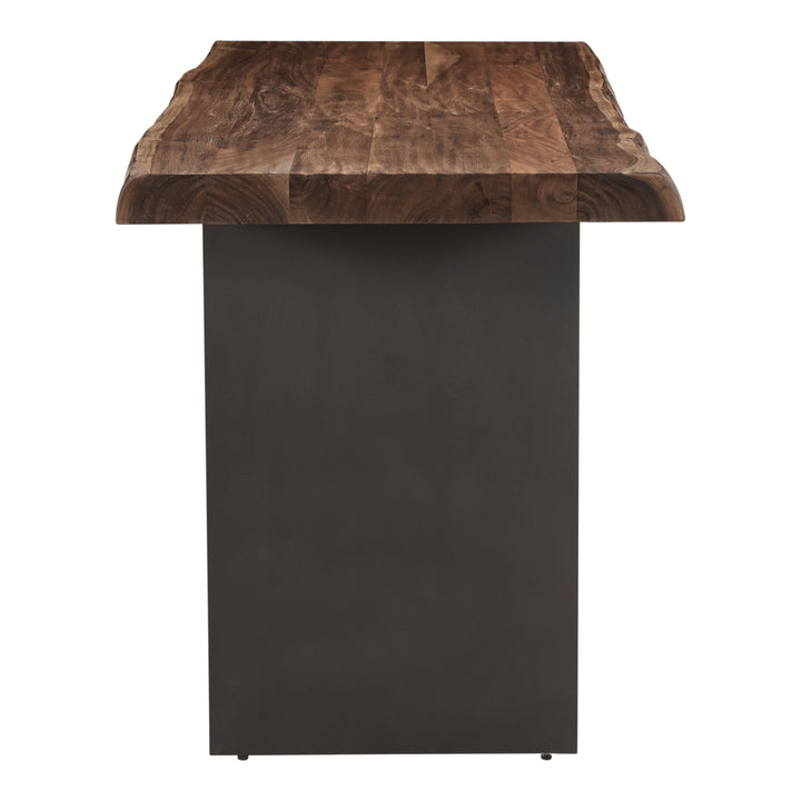Natural Grain Live Edge Desk with Iron Legs