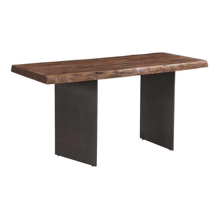 Natural Grain Live Edge Desk with Iron Legs