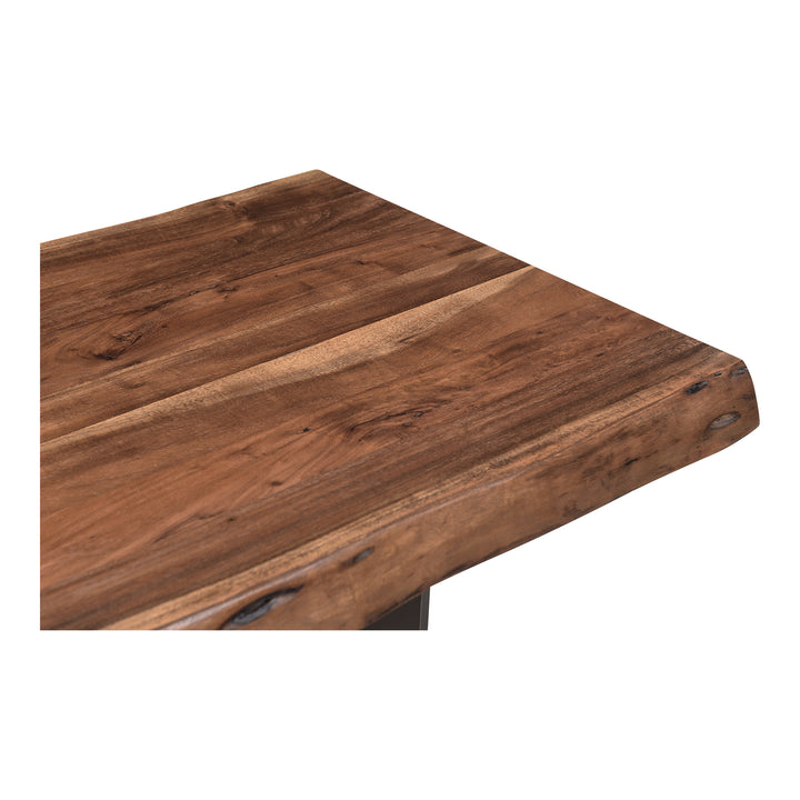 Natural Grain Live Edge Desk with Iron Legs