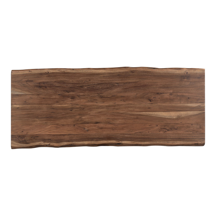Natural Grain Live Edge Desk with Iron Legs