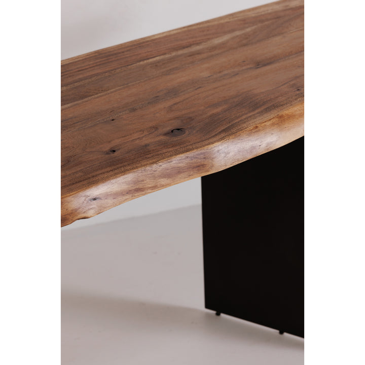Natural Grain Live Edge Desk with Iron Legs
