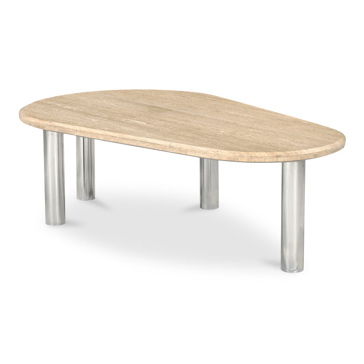 Modern Minimalist Italian Travertine Coffee Table
