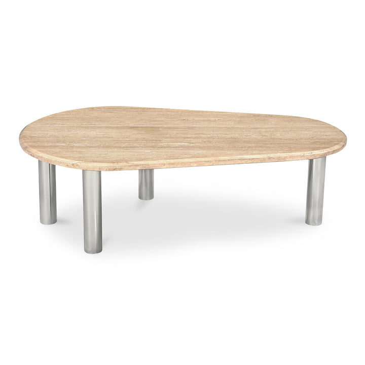 Modern Minimalist Italian Travertine Coffee Table