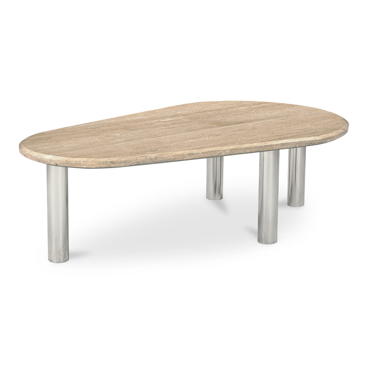 Modern Minimalist Italian Travertine Coffee Table
