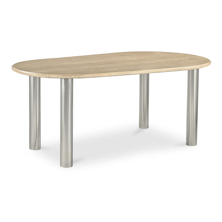 Modern Minimalist Italian Travertine Dining Table