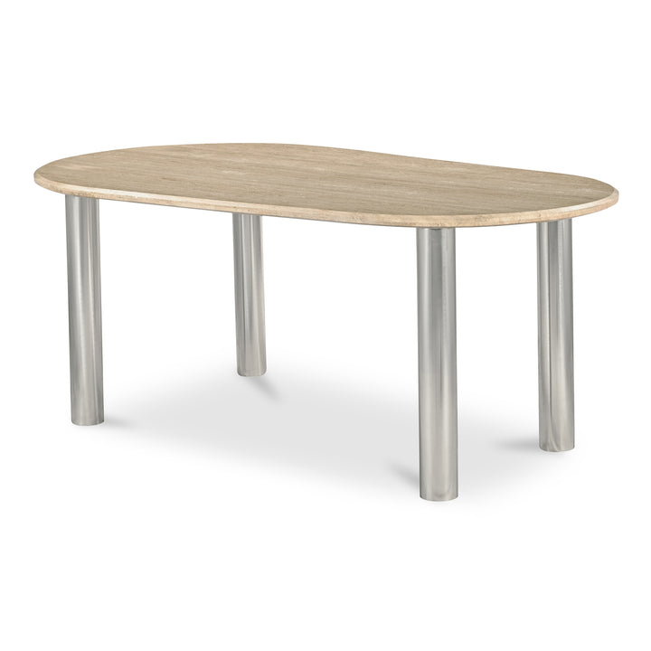 Modern Minimalist Italian Travertine Dining Table