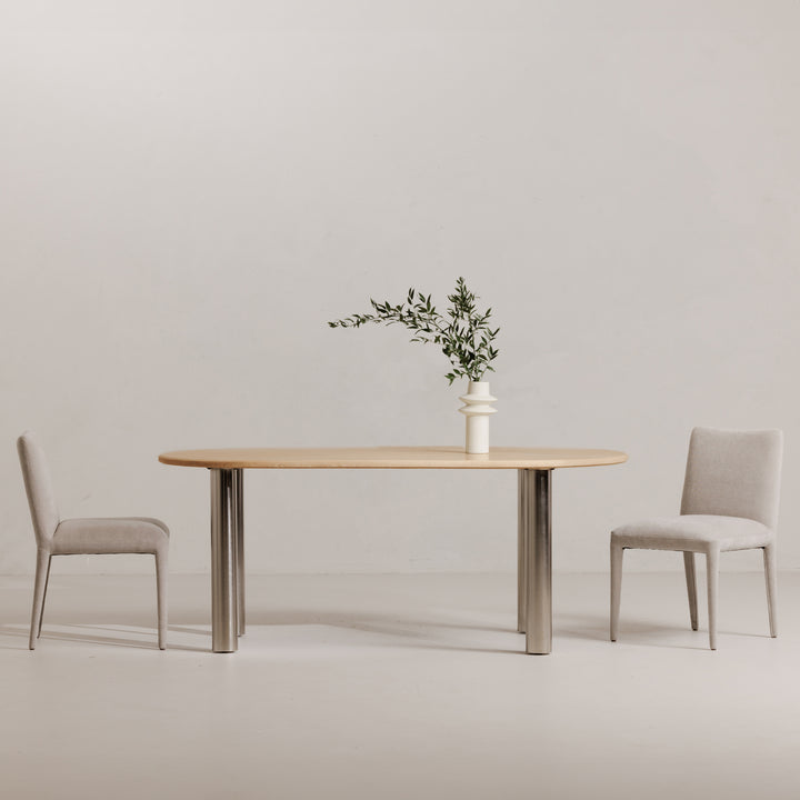 Modern Minimalist Italian Travertine Dining Table