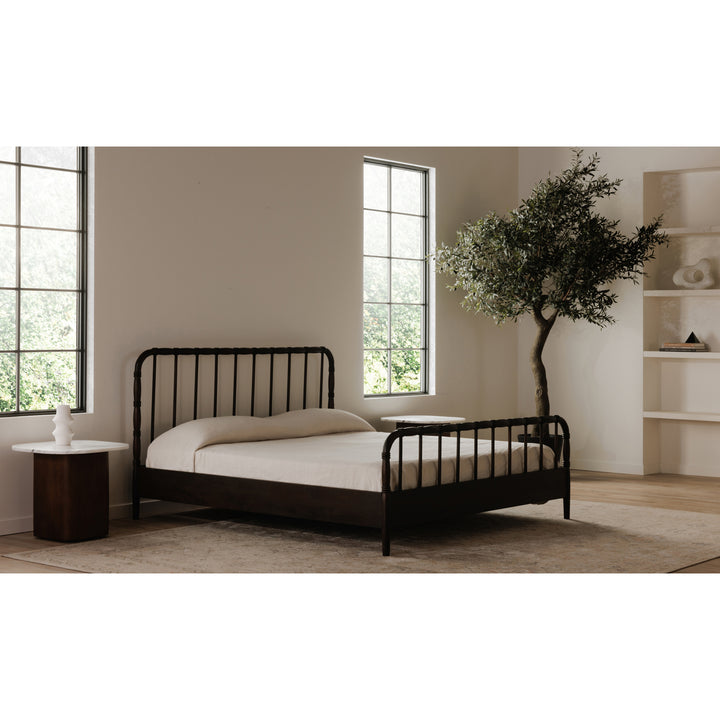 Timeless Turned-Leg Solid Wood Bed