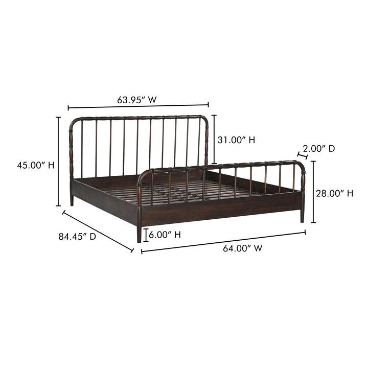 Timeless Turned-Leg Solid Wood Bed