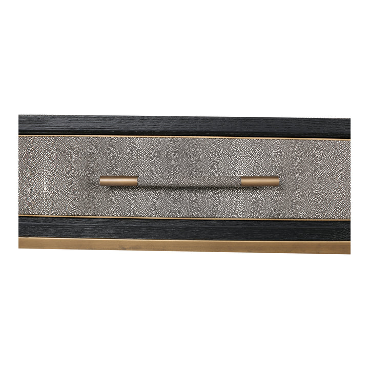 Luxe Art Deco Slide-Out Coffee Table with Vegan Leather Shagreen