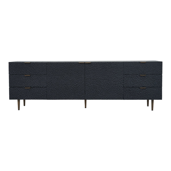 Elegant Textured Sideboard in Oak & Gold