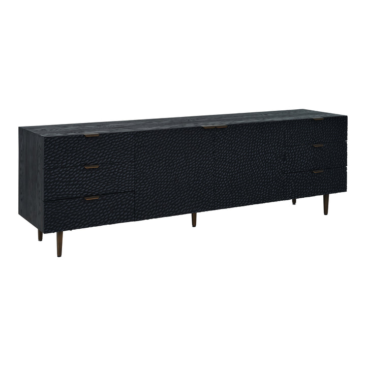 Elegant Textured Sideboard in Oak & Gold