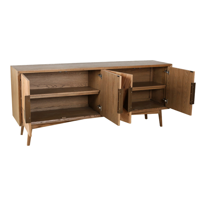 Modern Solid Oak Sideboard with Gold Handles