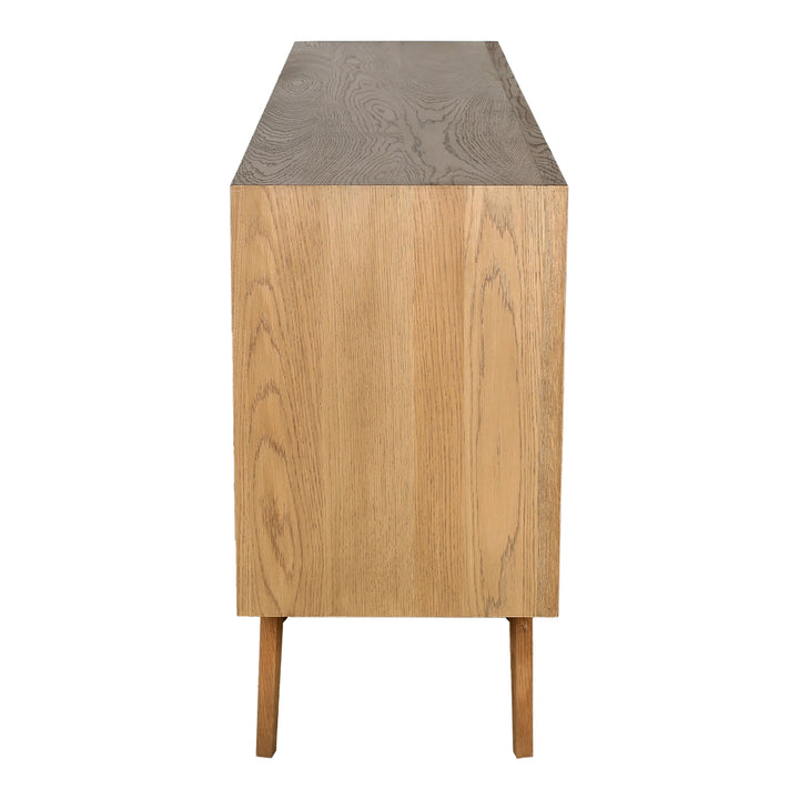 Modern Solid Oak Sideboard with Gold Handles