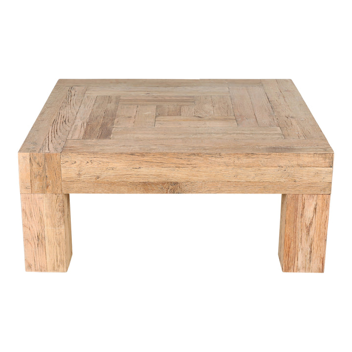 Artisan Reclaimed Oak Block-Design Coffee Table