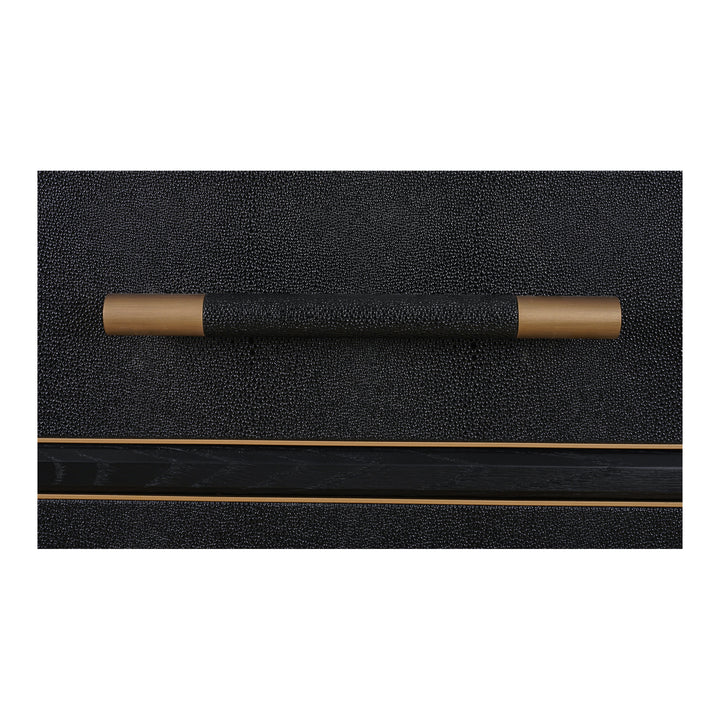 Vegan Chic Black Oak Sideboard with Shagreen Finish