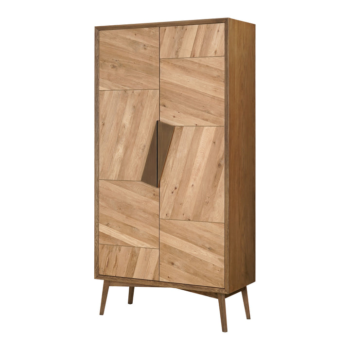 Vibrant Oak Geometric Shelving Tower