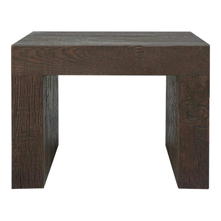 Rustic Charm Block Stool: Oak Reclaimed