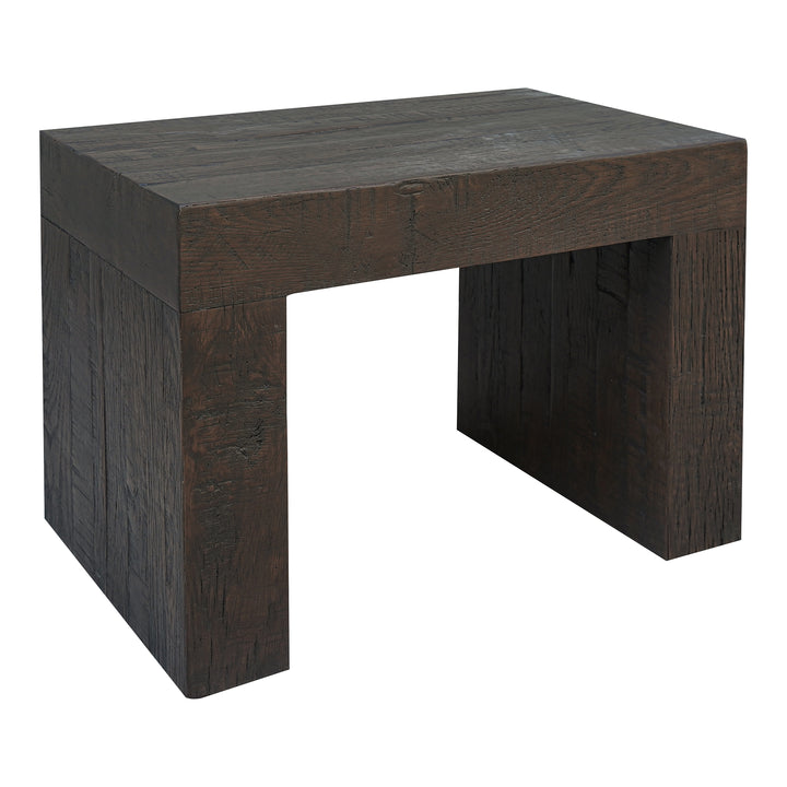 Rustic Charm Block Stool: Oak Reclaimed