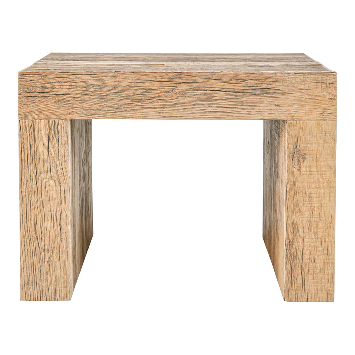 Rustic Charm Block Stool: Oak Reclaimed