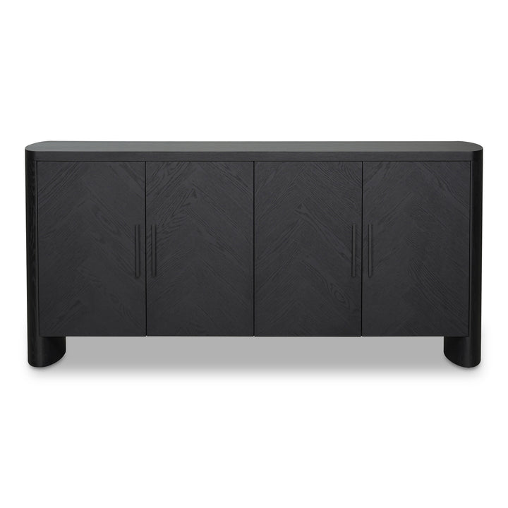 Modern Herringbone Sideboard with Rustic Charm
